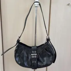 ブラックショルダーバッグ 合成皮革