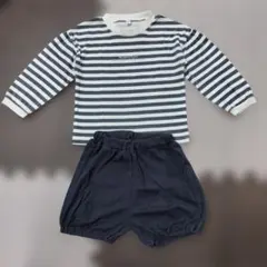 ストライプパジャマ 100cm 猫デザイン