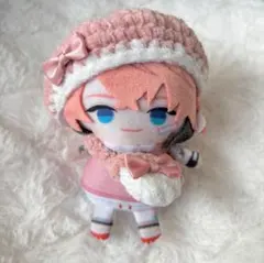 【ピンク】ベレー帽 ポシェット セット にじぱぺっと ぬい服 10cm