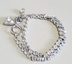 SWAROVSKI テニス ブレスレット 二連　ロング　ダブル　クリスタル