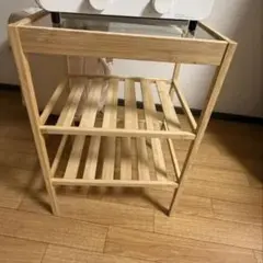 NESNA ネスナ サイドテーブル, 竹（ガラス天板)