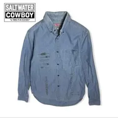 SALT WATER COWBOY｜シャンブレーインディゴブルー長袖シャツM