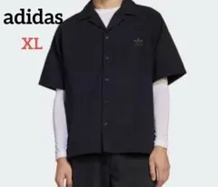 美品✨adidas アディダス 半袖シャツ 開襟 シアサッカー ブラック XLのサムネイル