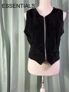 エッセンシャルズ ベスト ジレ M ブラック シンプル おしゃれ カジュアル
