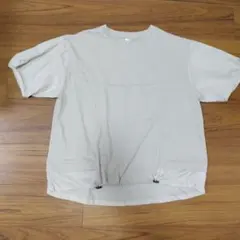 ドローストリング付き 半袖Tシャツ ベージュ Lサイズ Crossplusのサムネイル