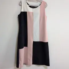 FAS FILLE A SUIVRE カラーブロック ノースリーブ ワンピース