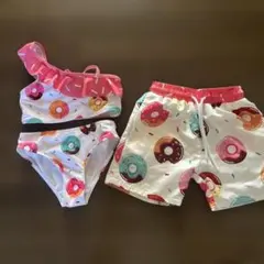 SHEIN ドーナツ柄　水着　男女双子　4Yサイズ