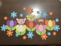 壁面飾り　カラフル　チューリップ　3月　4月　5月　春の壁面　入園　卒園　進級