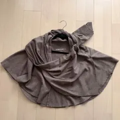 MERVEILLE H. メルベイユアッシュ ウールマント ショール付 ブラウンのサムネイル