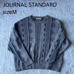 【洒落感】ジャーナルスタンダード 幾何学総柄 クルーネック ニット セーター M
