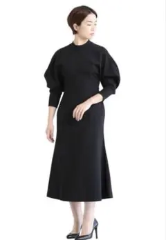 Mameレッド ワンピース レース袖切替 | Mercari
