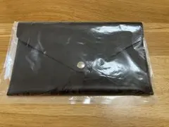 ダークブラウン レザー ポーチ 封筒型