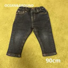 【美品】マーキーズ　OCEAN&GROUND デニム 90cm