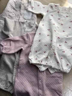 【新生児】コットンロンパース4枚セット 50-60cm