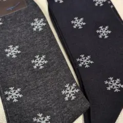 25〜27㌢ 雪の結晶柄 チャコール＆ネイビー マッキントッシュ ソックス