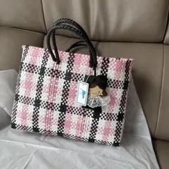 本日限定価格 新品未使用未開封　ファミリア メルカドバッグ　ピンク×ホワイト Amazon.co.jp: 新 ファミリア familiar メルカドバッグ カゴ