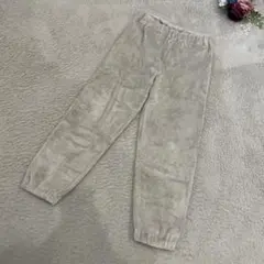 ルームウェアパンツ　総ゴム　あったか　もこもこ　裾ゴム　M グレージュ