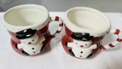 雪だるまデザイン マグカップ 2個セット