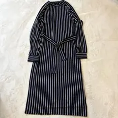 【agnes b.】JFL3 ROBE ストライプワンピース　美品　紺色