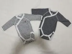 プチバトーストライプ ラップシャツ肌着 前開き ボディスーツ