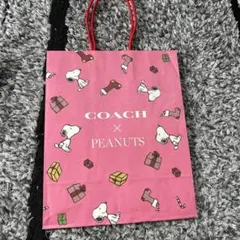 COACH × PEANUTS ピンク ショップ袋