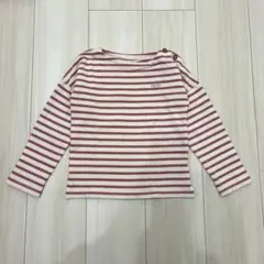 【試着のみ】Lagom ラーゴム ボーダー カットソー 長袖 ピンク 120