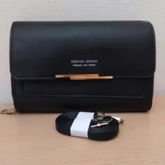 FOREVER LENGRui ウォレット スマホ ショルダーバッグ 黒
