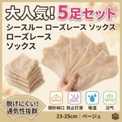 짧은 스타킹 시스루 레이스 양말 베이지 5발 짧은