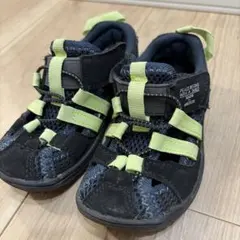 キッズサンダル（BREEZE）15cm ブラック グリーン アウトドアサンダル