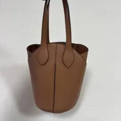 ブラウン ショルダーバッグ ボタン付き