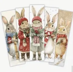 ウサギデザインのしおり