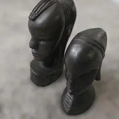 アフリカンアート風木製彫刻 木製 アフリカンアート 彫刻面 お面 - メルカリ