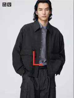 ショートブルゾン　L　黒　UNIQLOU