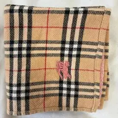 BURBERRYバーバリー ハンドタオル ノバチェック ピンク刺繍 ホースロゴ