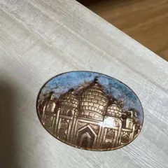 七宝焼 ブローチ 建物モチーフ