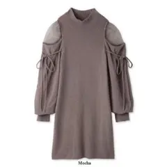 snidel シースルーショルダーミニニットワンピース