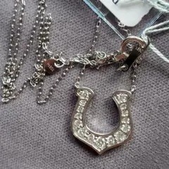 ☆0.50ct☆ホースシュー✨馬蹄H&Cダイヤモンドペンダントネックレス 