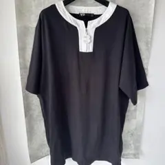 Y-3 ハーフジップ Tシャツ ブラック XL