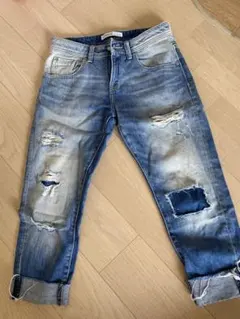 ZARA クラッシュストレートデニム