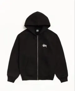 Stussy ブラック ジップアップパーカー