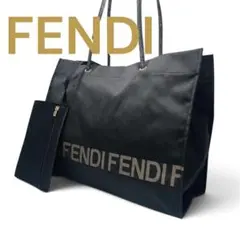 FENDI トートバッグ 肩掛け デカロゴ A4可能 大容量 ブラックのサムネイル