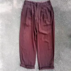 50s 60s 鬼フェード ナス紺 レーヨン ギャバジン スラックス パンツ