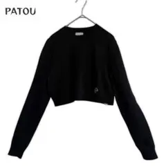 【455】PATOU パトゥ ウール＆カシミヤ クロップドセーター S ショートのサムネイル
