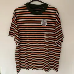 back number Tシャツ　M ビックシルエット ボーダー　グリーン