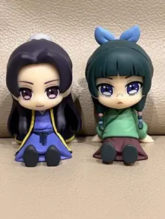 週末値下げ中　薬屋のひとりごと　猫猫と壬氏のお座りフィギュア