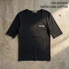 美品 七分袖 黒 TEE 高品質 高級綿 Y2K バイカー ロックのサムネイル