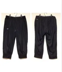 UNDER ARMOUR ワンポイント ナイロン クロップドパンツ 黒 M 美品