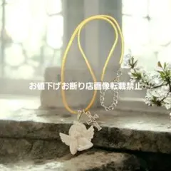 ホワイト天使のお守りペンダント・イタリア製守護天使ミニカード付属