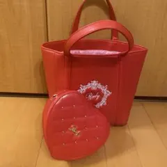 Rady トートバッグ レッド ハート型ポーチ付き