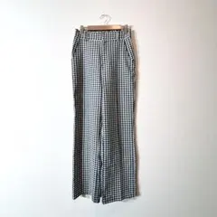 オリーブデオリーブ ワイドストレートパンツ ギンガムチェック S 白黒 春夏のサムネイル